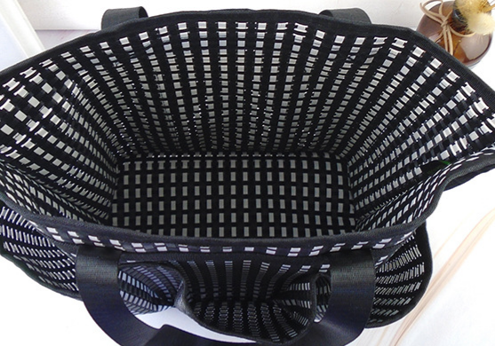 Mesh Shower Caddy Tote With Pockets - WBlack - 10