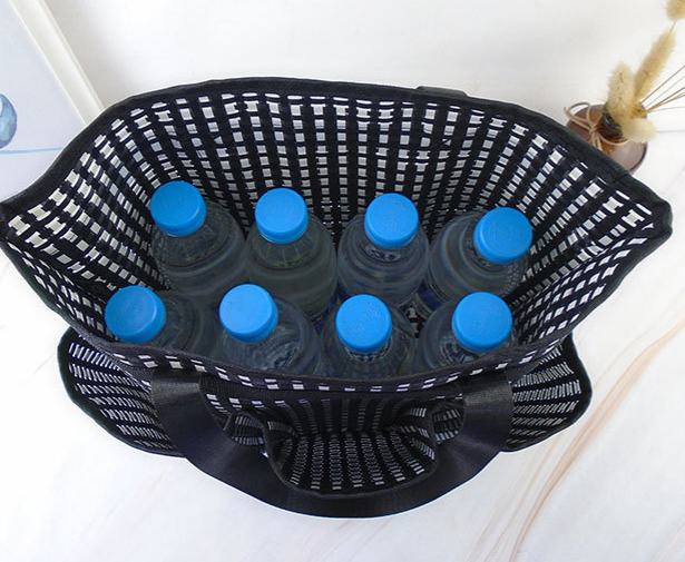 Mesh Shower Caddy Tote With Pockets - WBlack - 7
