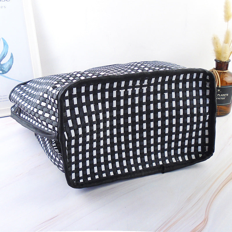 Mesh Shower Caddy Tote With Pockets - WBlack - 9