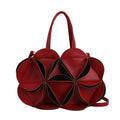 Petal Flower Top Handle Crossbody Bag - Red