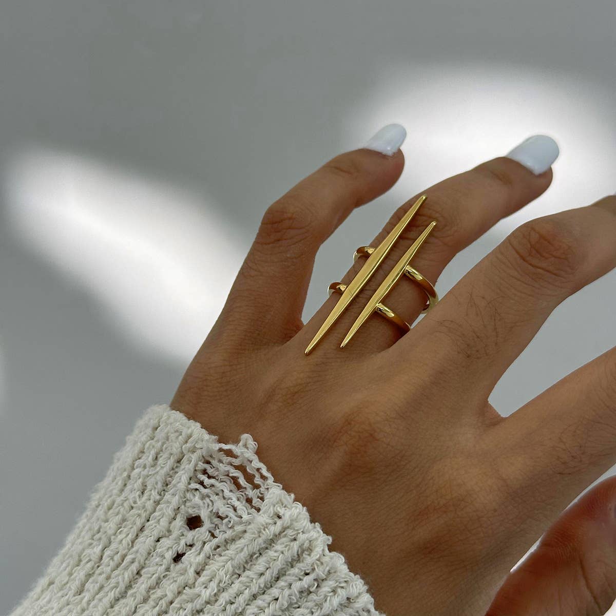 Tapered Bar Double Band Stacking Ring