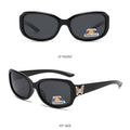 Y2K Butterfly Temple Rectangle Sunglasses - BLACK