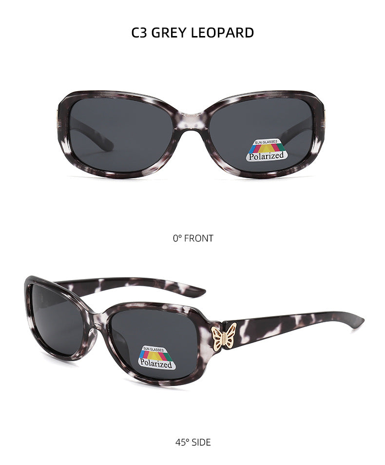 Y2K Butterfly Temple Rectangle Sunglasses - G_LEOPARD