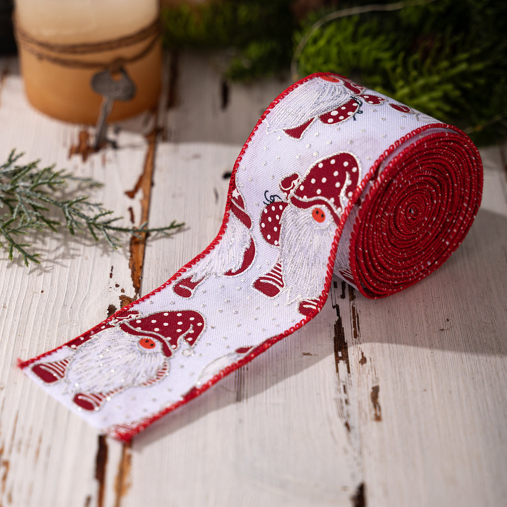Christmas Ribbon Roll with Gnome and Snowman Prints - C1