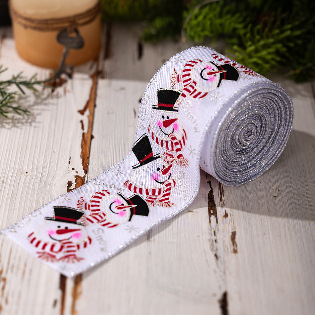 Christmas Ribbon Roll with Gnome and Snowman Prints - C2