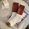 Soft Brushed Knit Crew Socks for Winter - Red