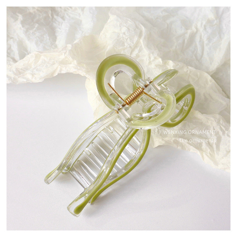 Glossy Ribbon Bow Hair Claw Clip - view 4