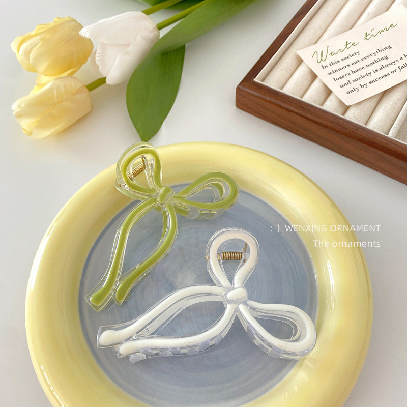 Glossy Ribbon Bow Hair Claw Clip - view 6