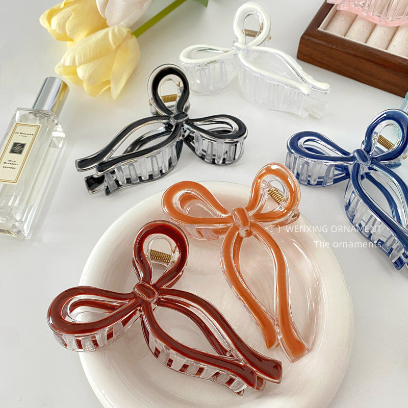 Glossy Ribbon Bow Hair Claw Clip - view 7