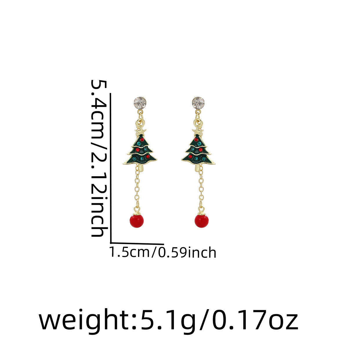 Beaded Chain Evergreen Linear Earrings - Green