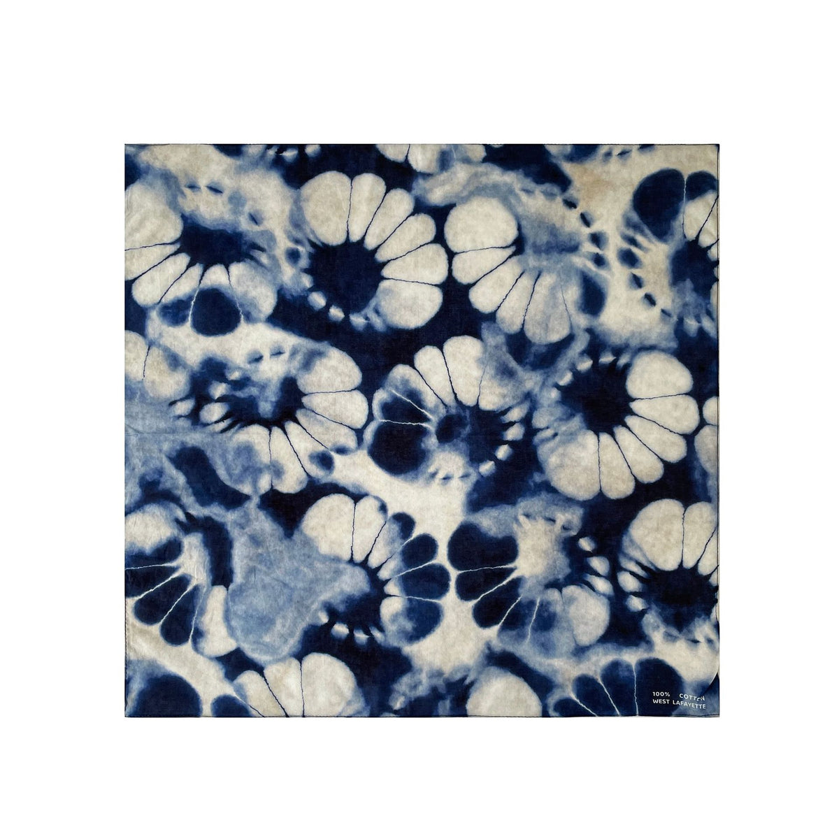 Shibori Spiral Dyed Square Bandana Scarf - NO-1