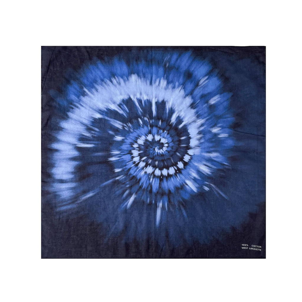 Shibori Spiral Dyed Square Bandana Scarf - NO-2