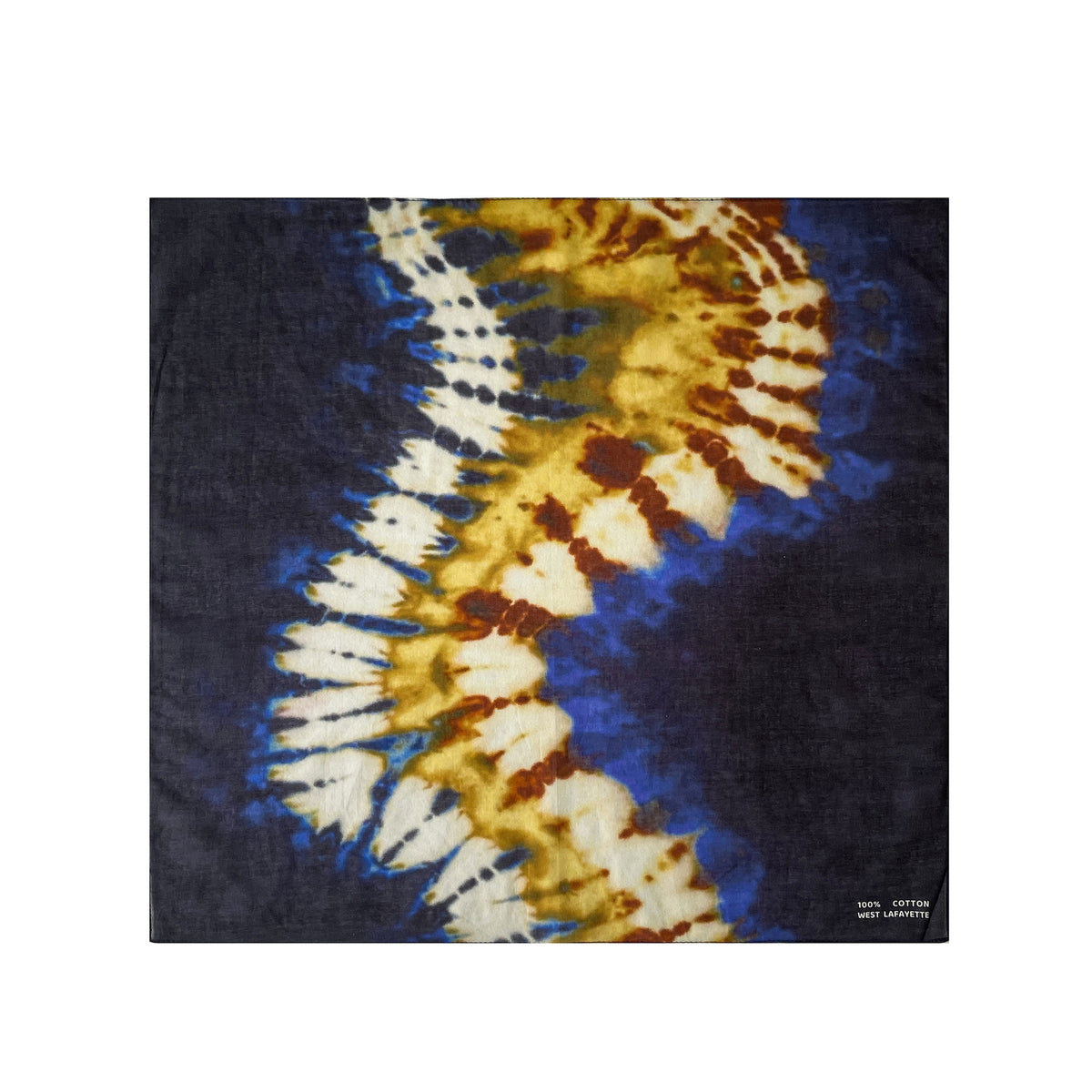 Shibori Spiral Dyed Square Bandana Scarf - NO-4