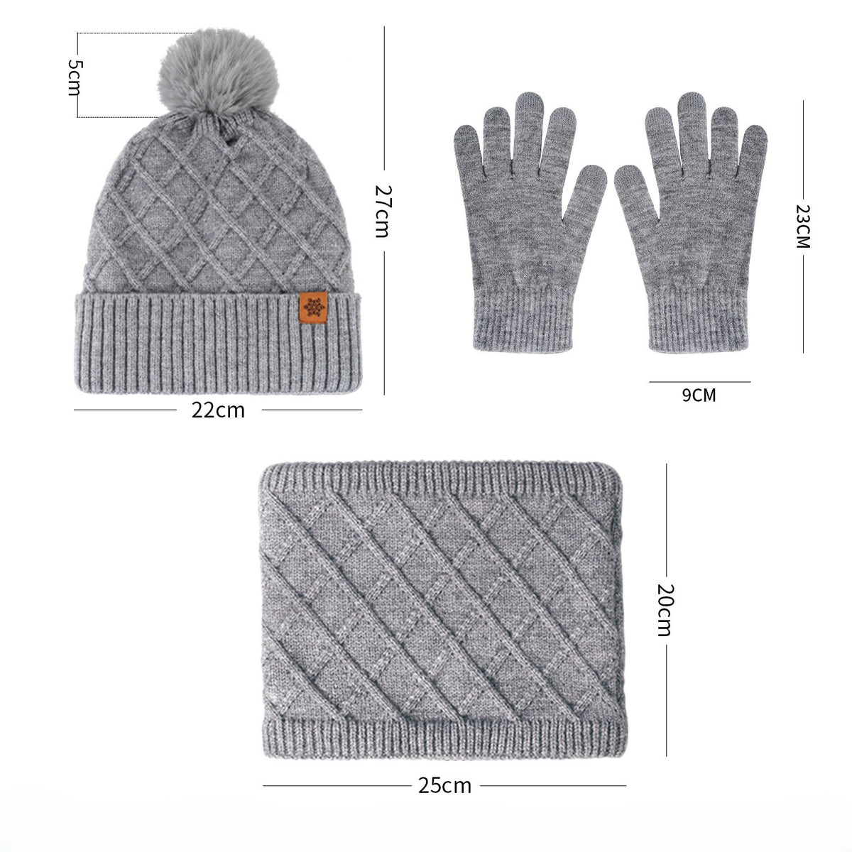 Knit Beanie Scarf And Gloves Set - view 2