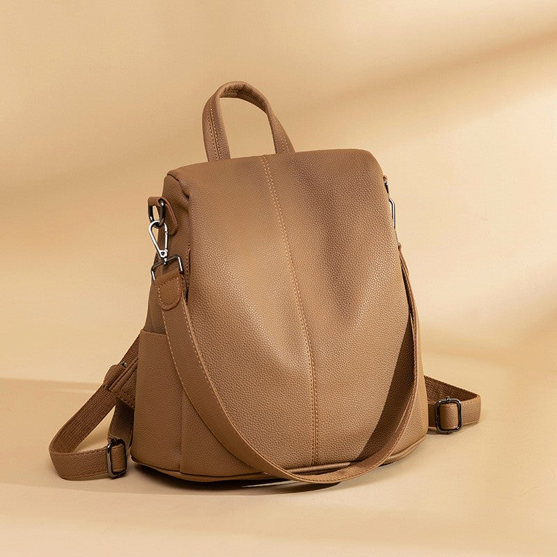 Pebbled Faux Leather Anti-Theft Convertible Backpack