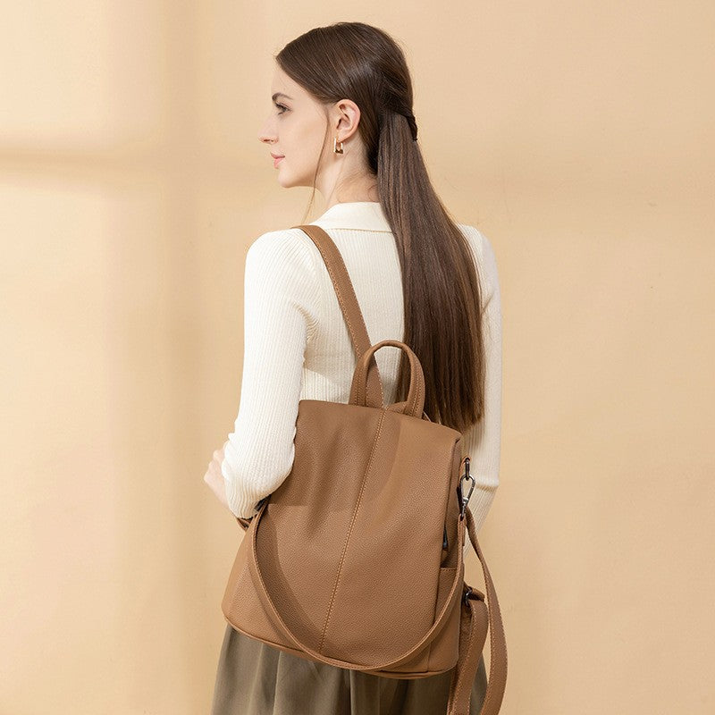 Pebbled Faux Leather Anti-Theft Convertible Backpack