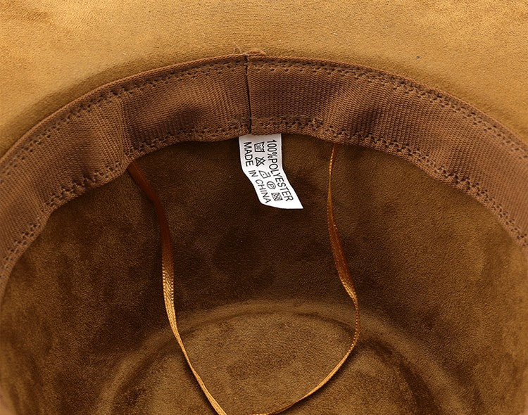 Suede Western Cowboy Hat With Chin Cord
