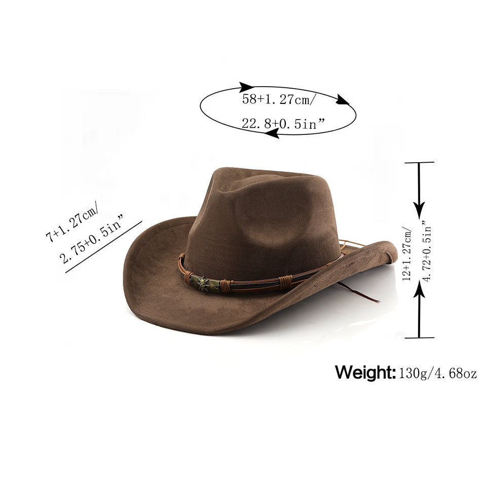Suede Western Cowboy Hat With Chin Cord - view 1