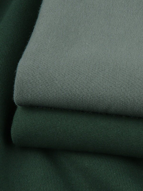Solid Cotton Crew Sweatshirt With Raglan Sleeves - Sage - 12