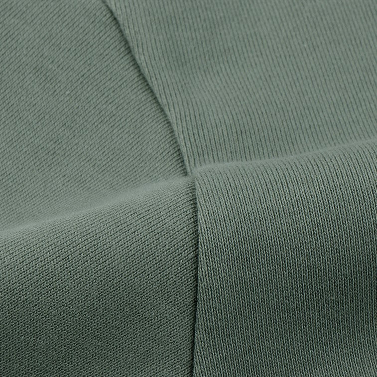 Solid Cotton Crew Sweatshirt With Raglan Sleeves - Sage - 6