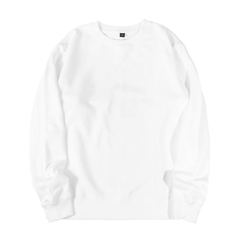 Solid Cotton Crew Sweatshirt With Raglan Sleeves - White