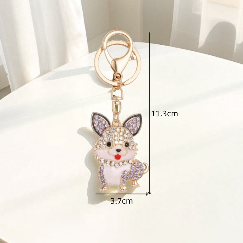 Rhinestone Puppy Charm Bag Pendant - view 2
