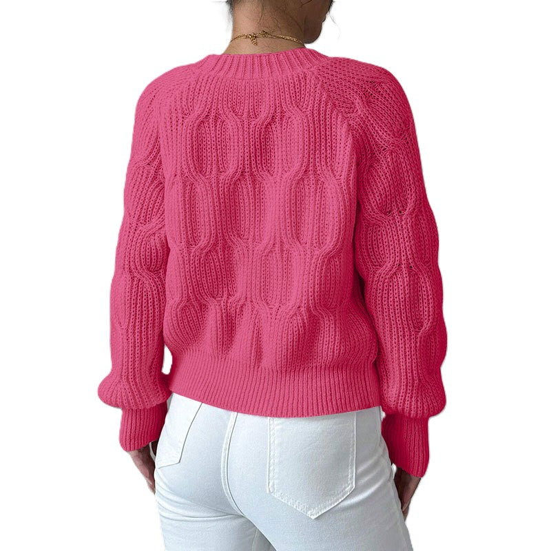 Bow Embellished Cable Knit Cardigan