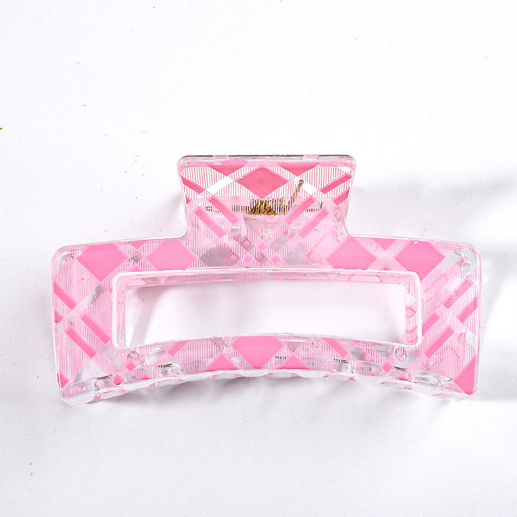 Valentine Print Rectangle Claw Clips And Scrunchies - checkered