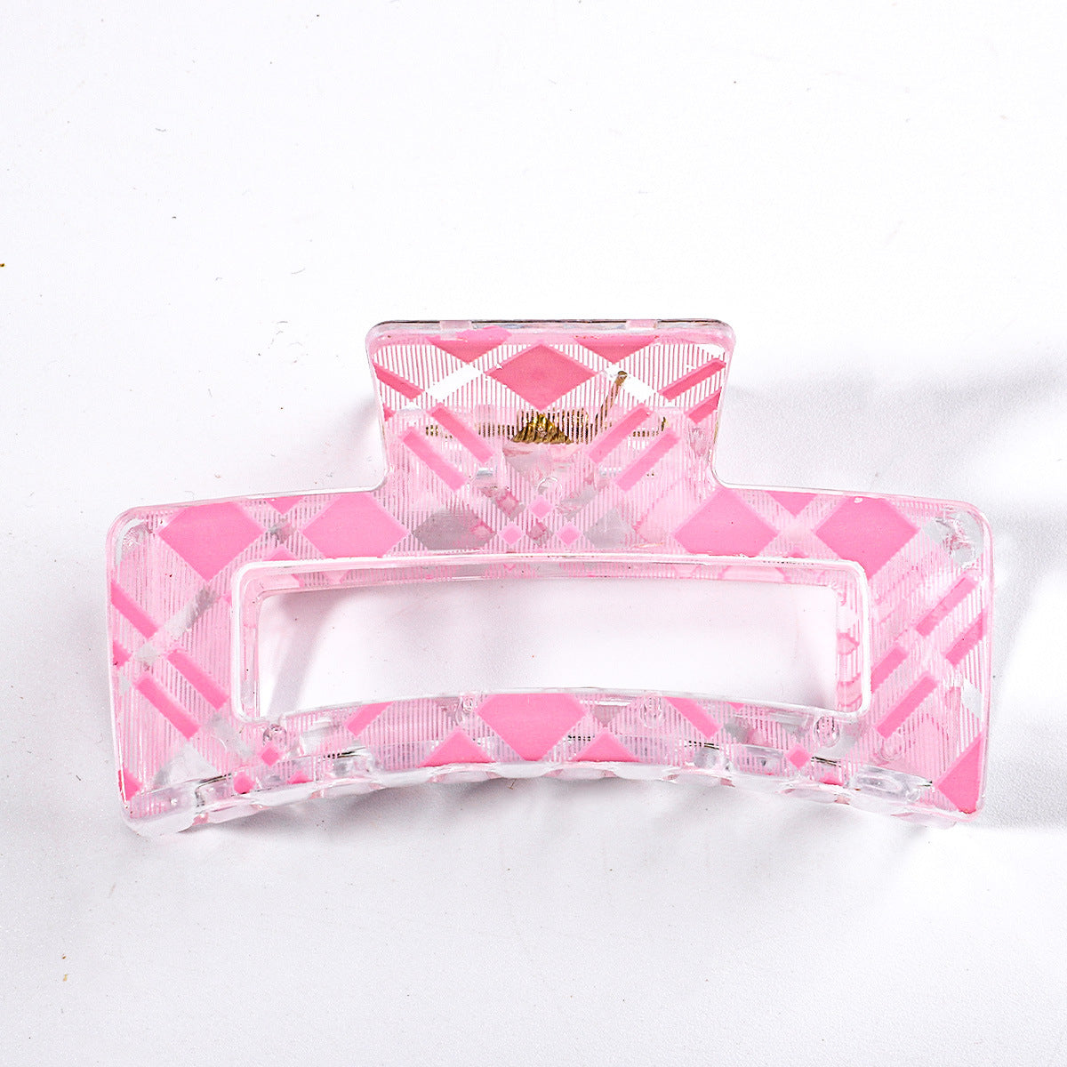 Valentine Print Rectangle Claw Clips And Scrunchies - checkered