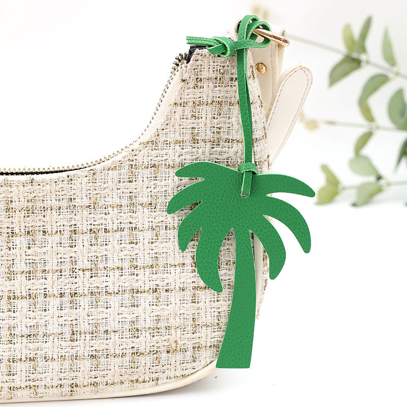 Tropical Palm Tree Keychain Bag Charm - Green