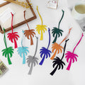 Tropical Palm Tree Keychain Bag Charm - Red