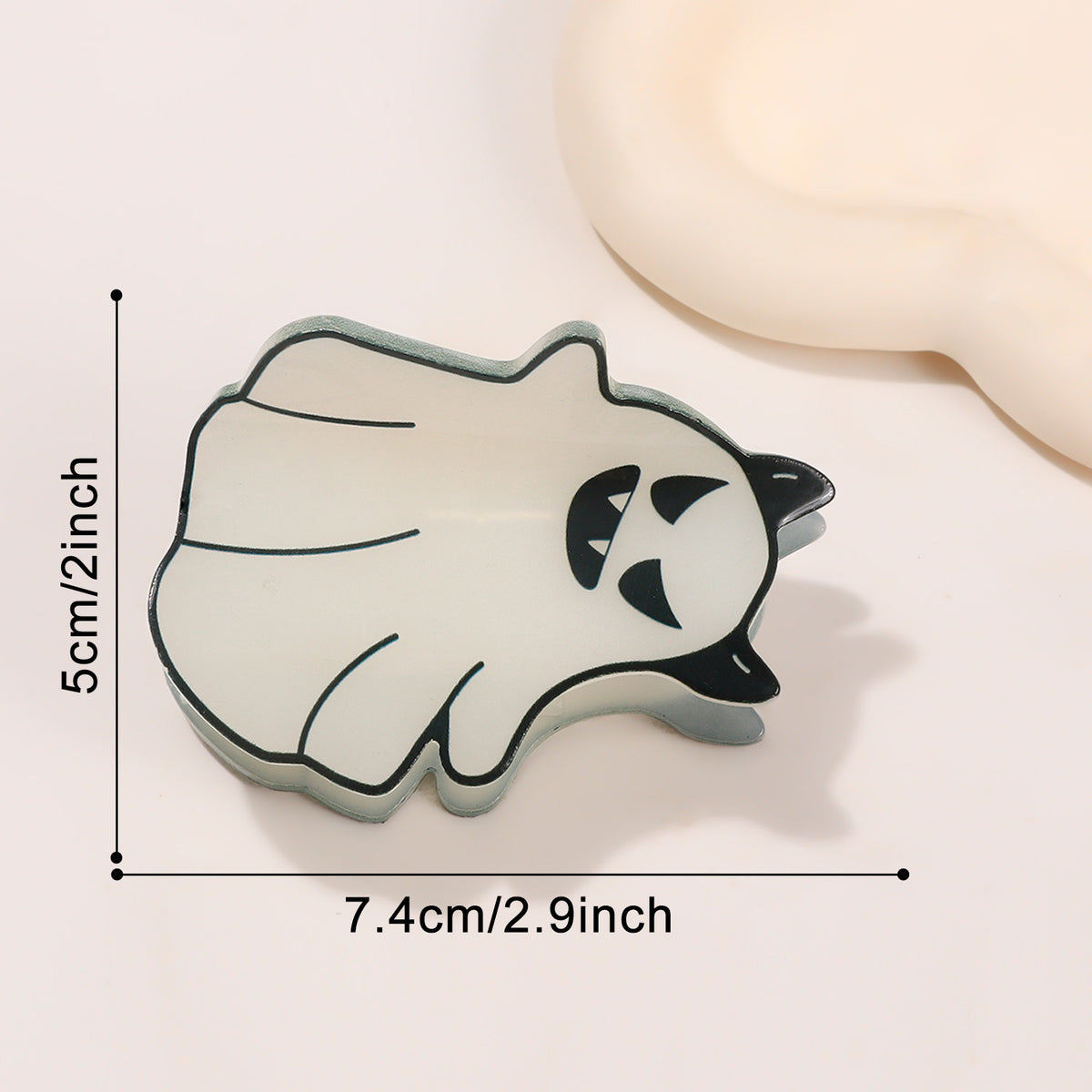 Spooky Ghost And Pumpkin Claw Clip - C3