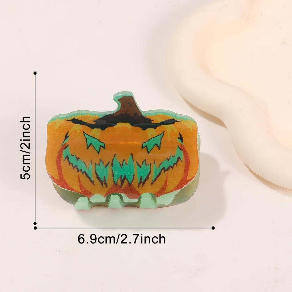 Spooky Ghost And Pumpkin Claw Clip - C4