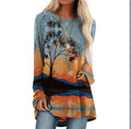 Western Print Long Sleeve Tunic Tee - Color_02