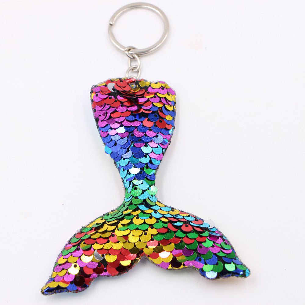 Flip Sequin Charm Keychain - Fish_Colorful