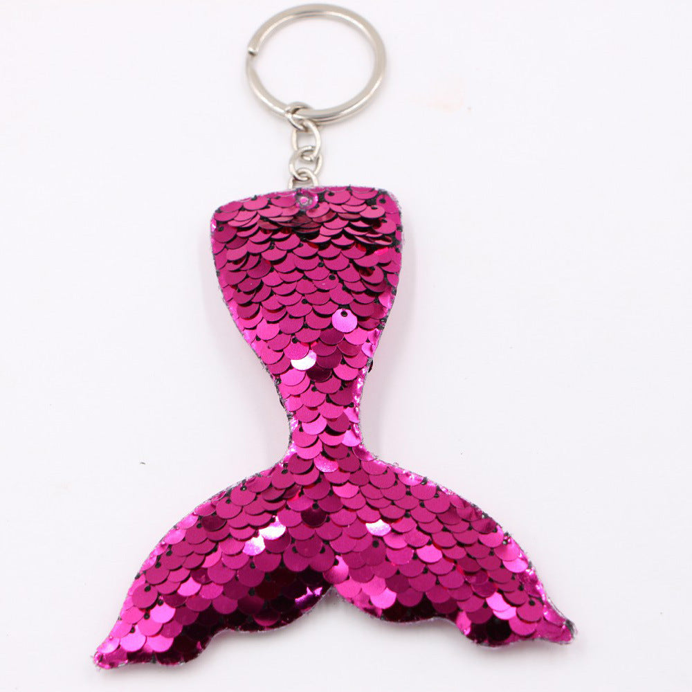 Flip Sequin Charm Keychain - Fish_Rose