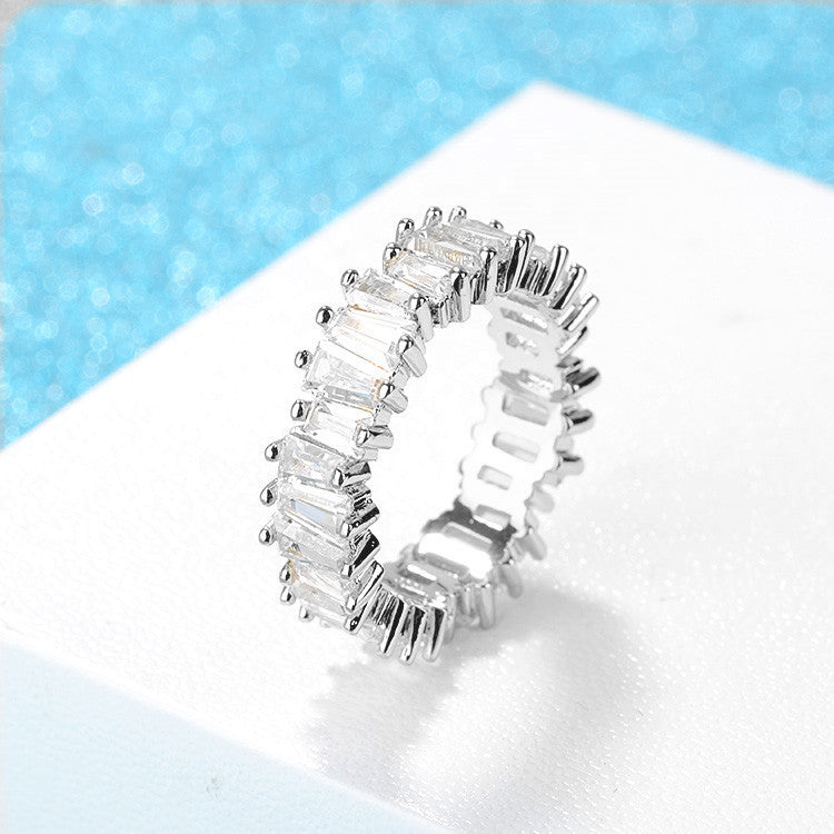 Baguette Cubic Zirconia Eternity Ring - view 1