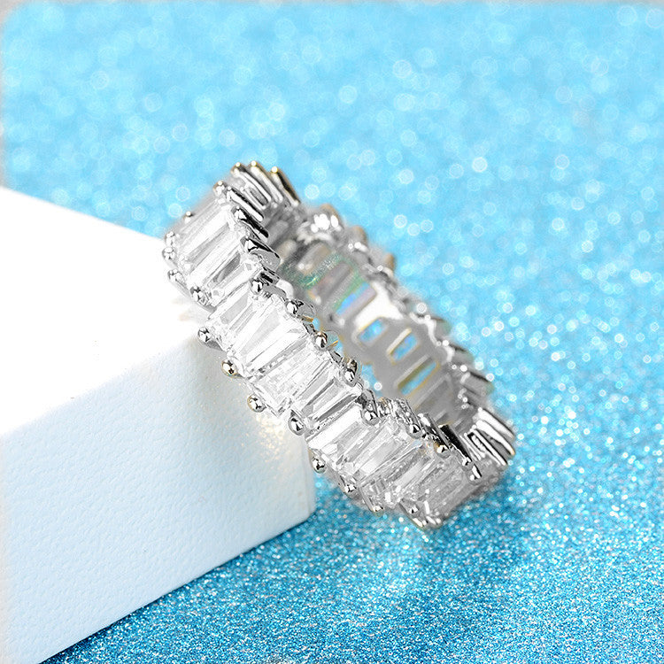 Baguette Cubic Zirconia Eternity Ring - view 2