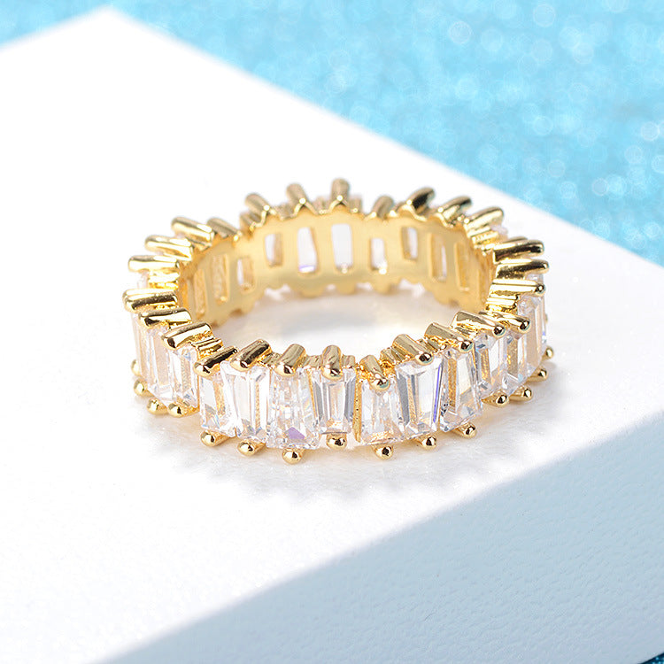 Baguette Cubic Zirconia Eternity Ring - view 3