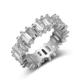 Baguette Cubic Zirconia Eternity Ring - silver
