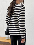 Relaxed Breton Stripe Crewneck Sweater - Blackstripe
