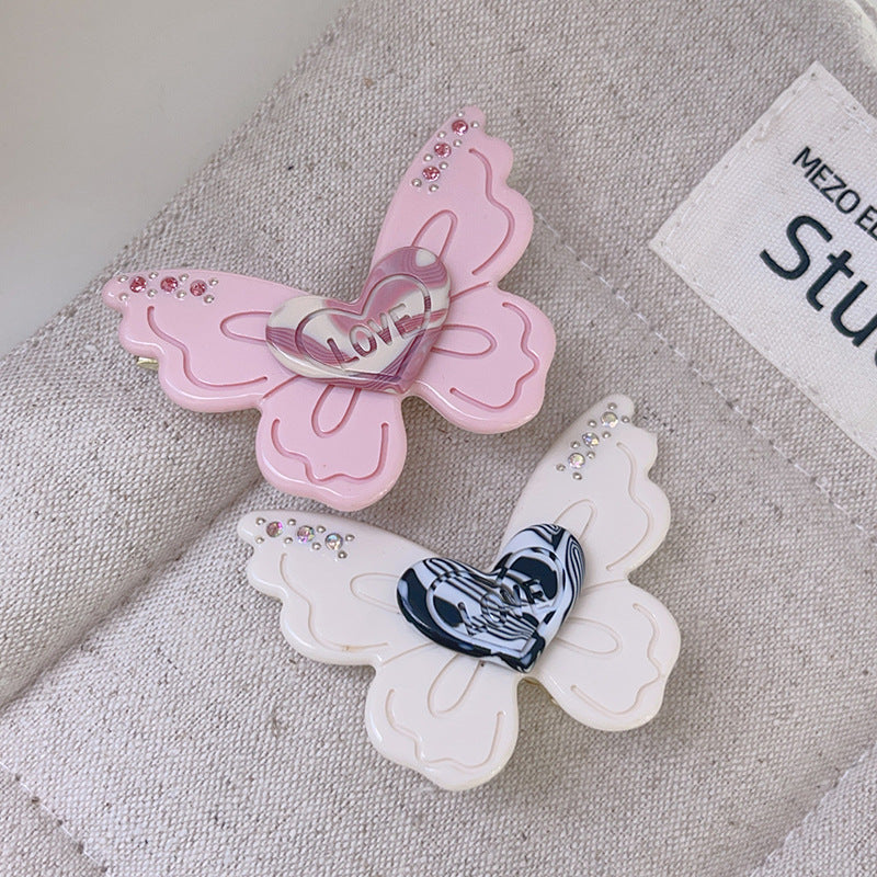 Layered Butterfly Heart Hair Clip - view 3