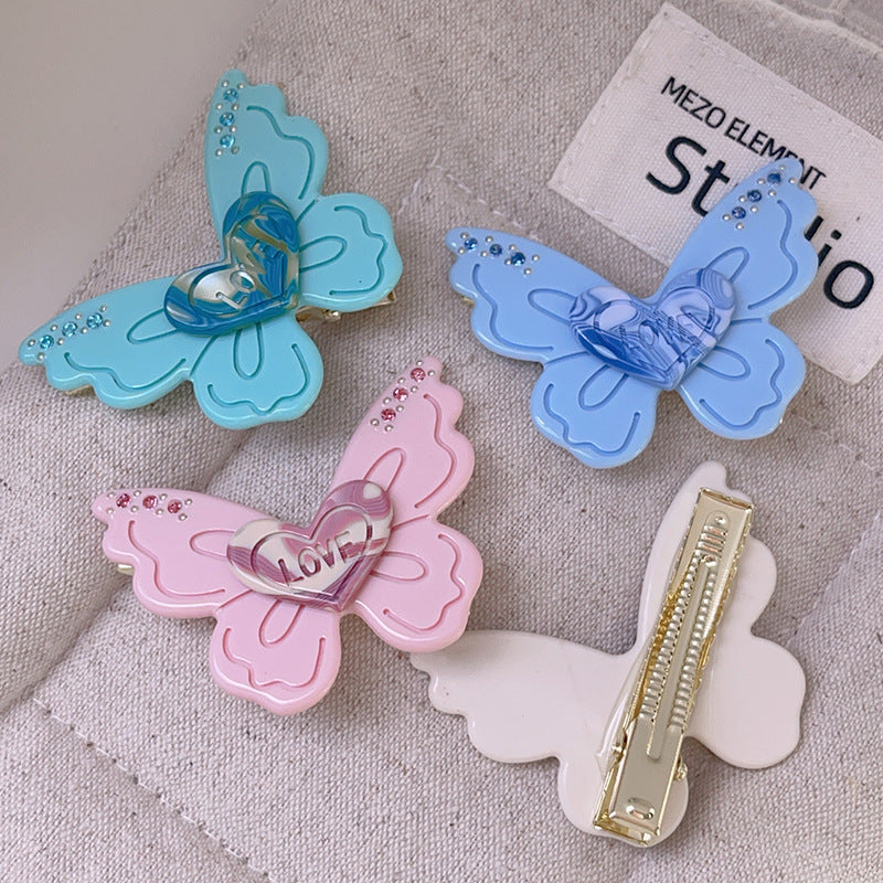 Layered Butterfly Heart Hair Clip - view 4