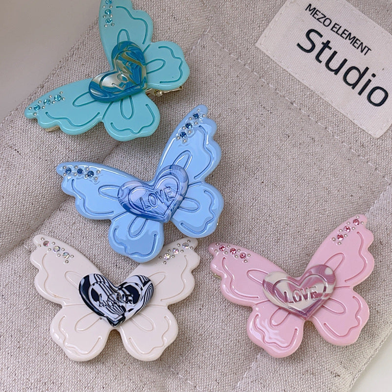 Layered Butterfly Heart Hair Clip - view 5