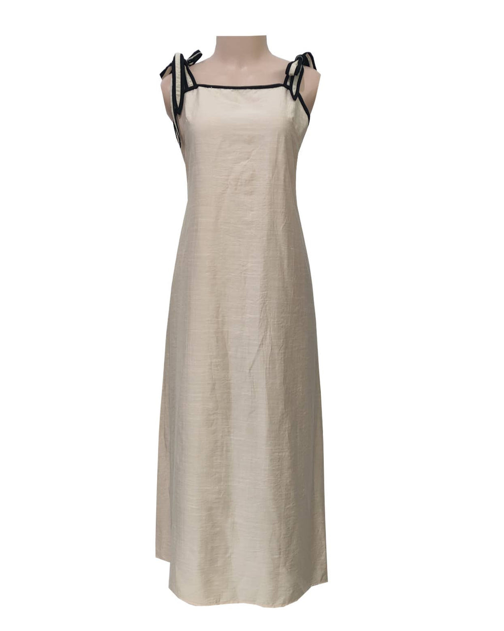 Square Neck Tie Shoulder Maxi Sundress