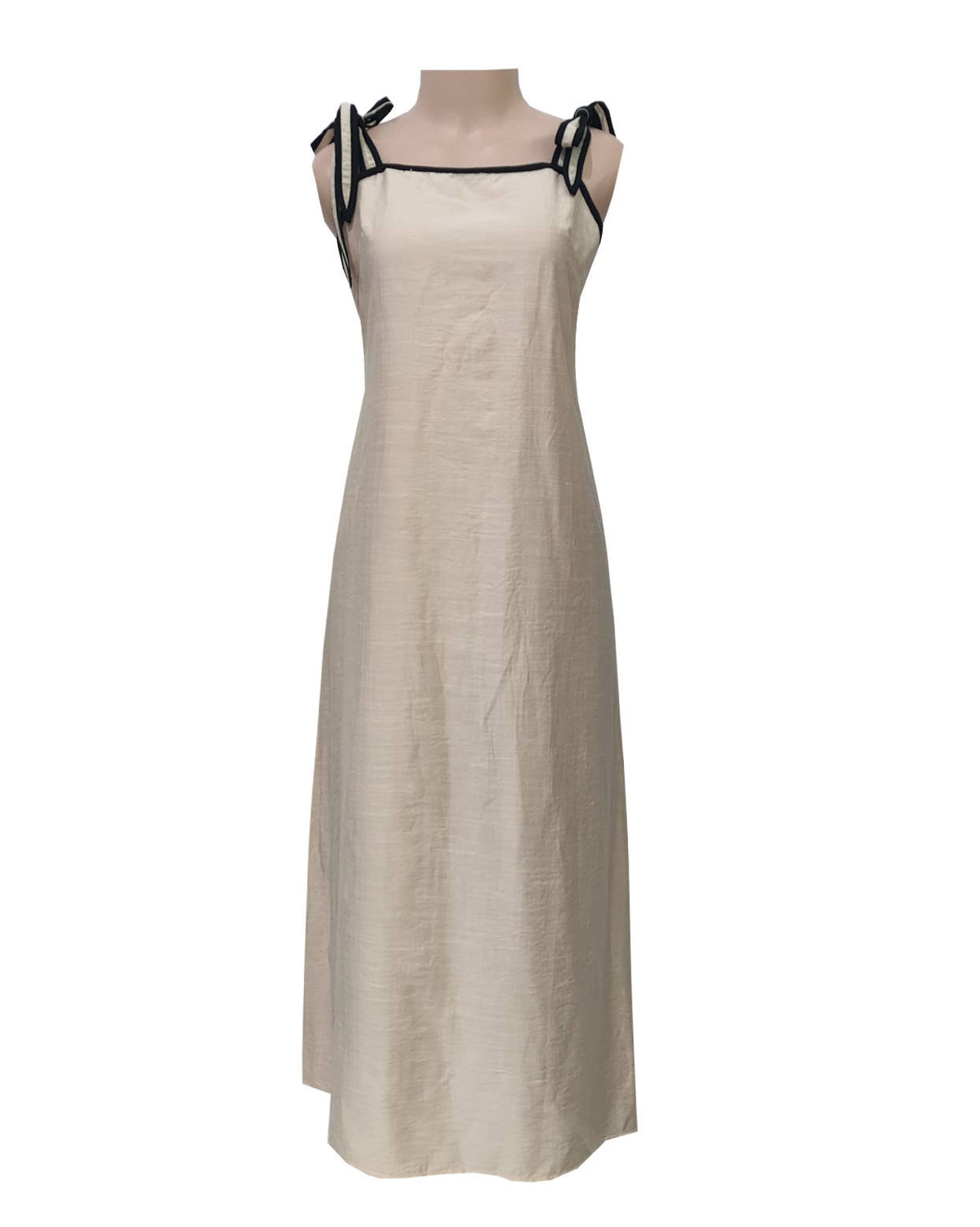 Square Neck Tie Shoulder Maxi Sundress