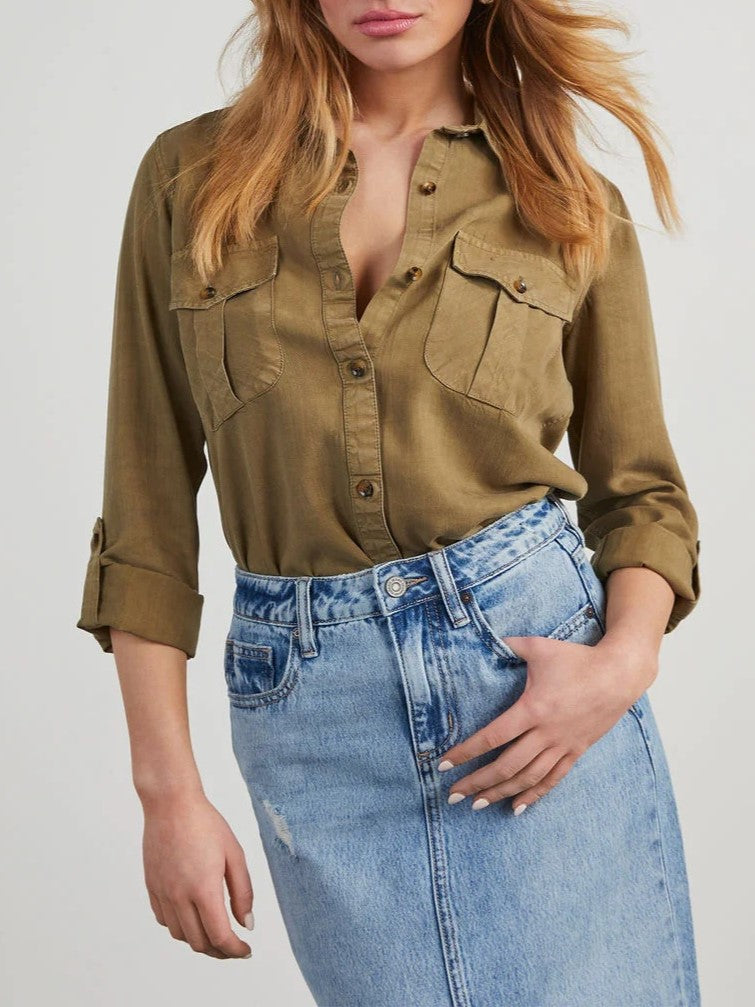 Roll Tab Sleeve Utility Pocket Shirt - view 1