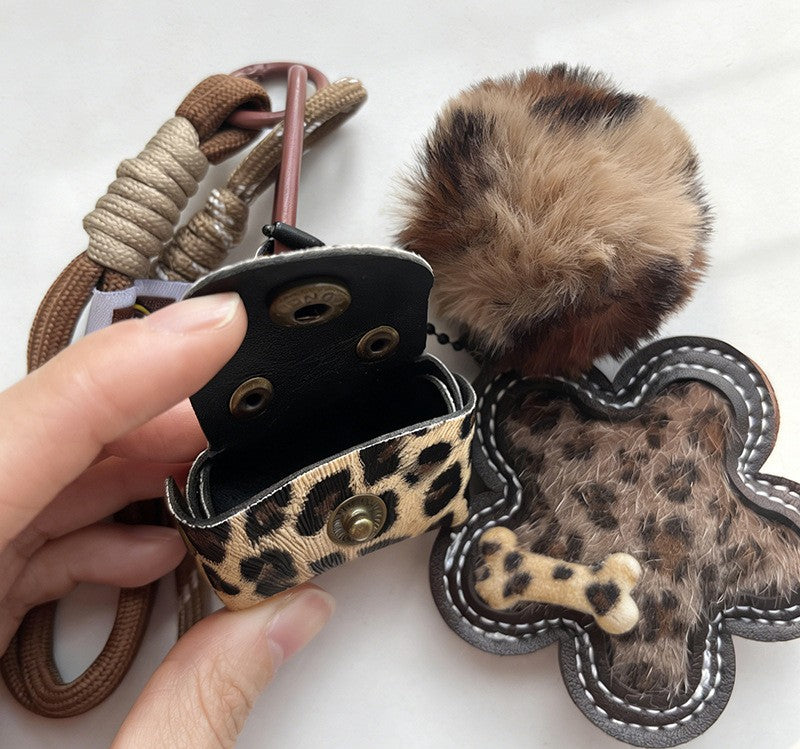 Leopard Flower Charm Keychain with Beaded Strap - view 2