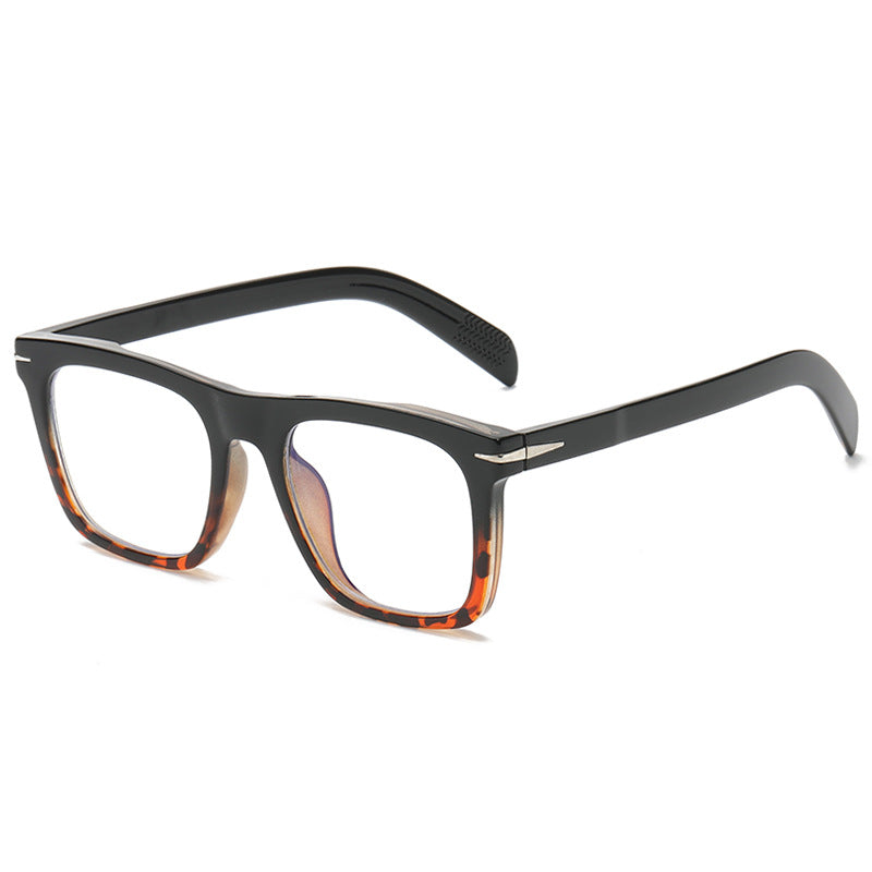Classic Square Frame Everyday Glasses - 14FadeBlack