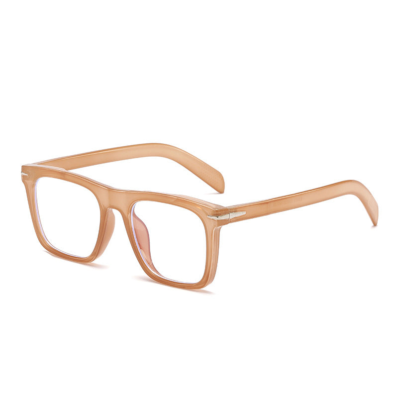 Classic Square Frame Everyday Glasses - 17Latte
